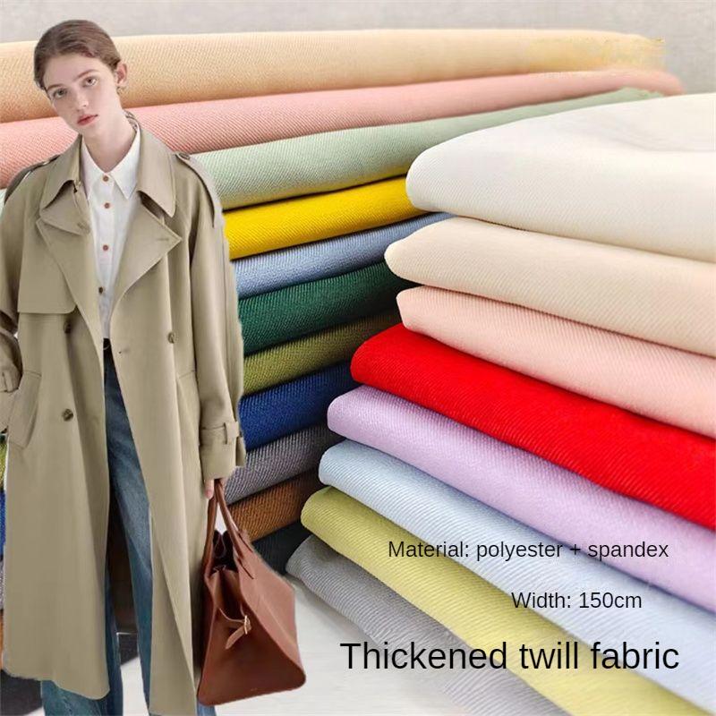 Thickened Micro Elastic Suit Fabric By The Meter for Pants Vest Pleated Skirt Uniform Clothes Sewing Anti Wrinkle Cloth Gray Red