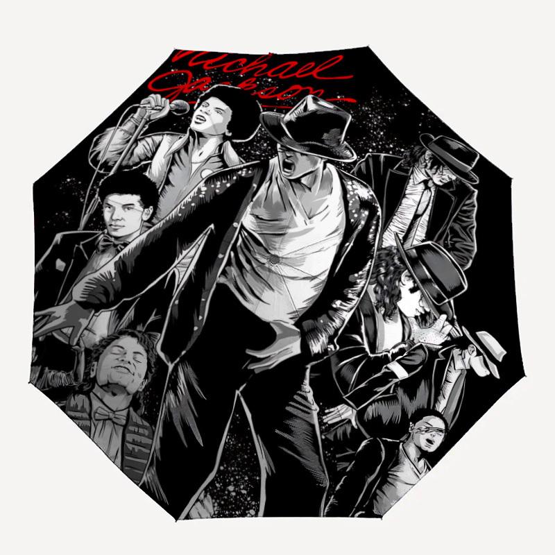 

1pc Michael Jackson Moonwalk Automatic Folding Umbrella - Compact 8-Rib Design, Durable Plastic & Iron, Daily Use F104014