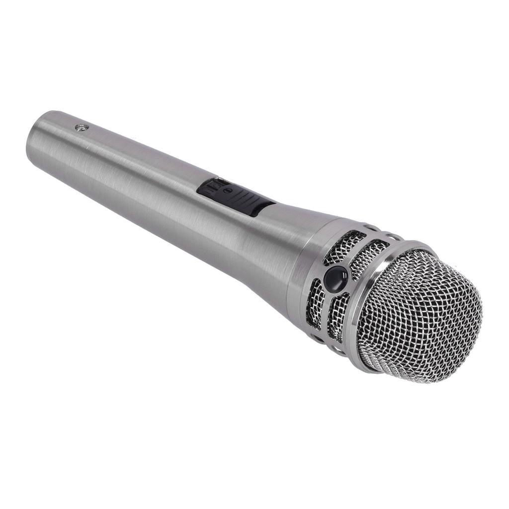 Microphone Wired Dynamic Cardioid Handheld Mic for Karaoke Singing Home Outdoor Stage SpeechSilver