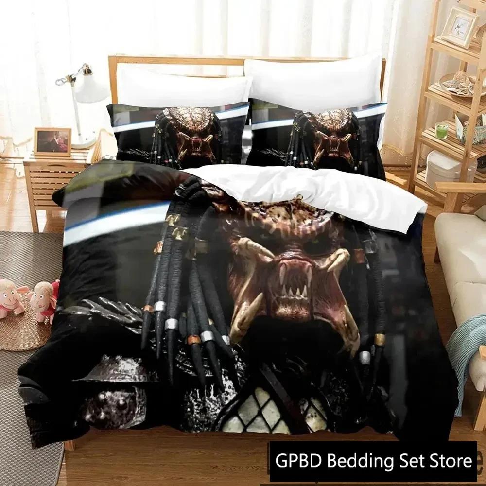 3D Print Movie The Predator Comfortable Duvet Quilt Cover Pillowcase Bedding Set Children Bedroom Decoration Home Textile