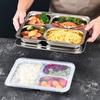 Lijia 304 Stainless Steel 4-Compartment Divided Meal Tray