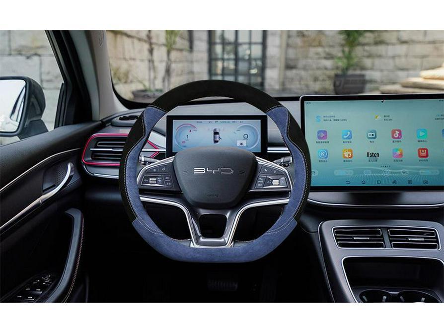 BYD Plush Steering Wheel Cover for Seagull, Yuan, Qin Plus, Dolphin, Han, e2, Song Plus - Winter Warmth