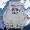 City Letter Print Hoodie Warm Wool Daily Pullover Fashion Casual Loose