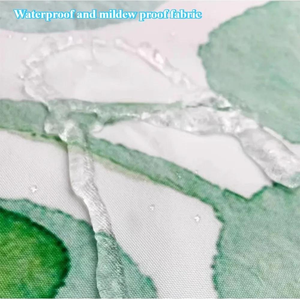 1PC Botanical Flower and Leaf Watercolor Pattern Waterproofing Bathroom Decoration Shower Curtain with Hooks Minimalist Design