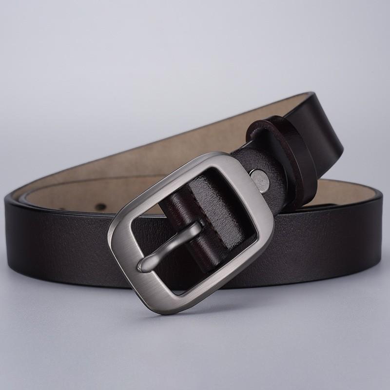 Womens Genuine Leather Belt With Alloy Buckle Casual Slim Waistband Jeans Office Wear