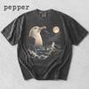Albatross Howling To The Moon Shirt, Moonlit Coastal Bird Tee, Vintage Seabird Tee, Ocean Wildlife Graphic, Bird Lover, Comfort Colors Shirt