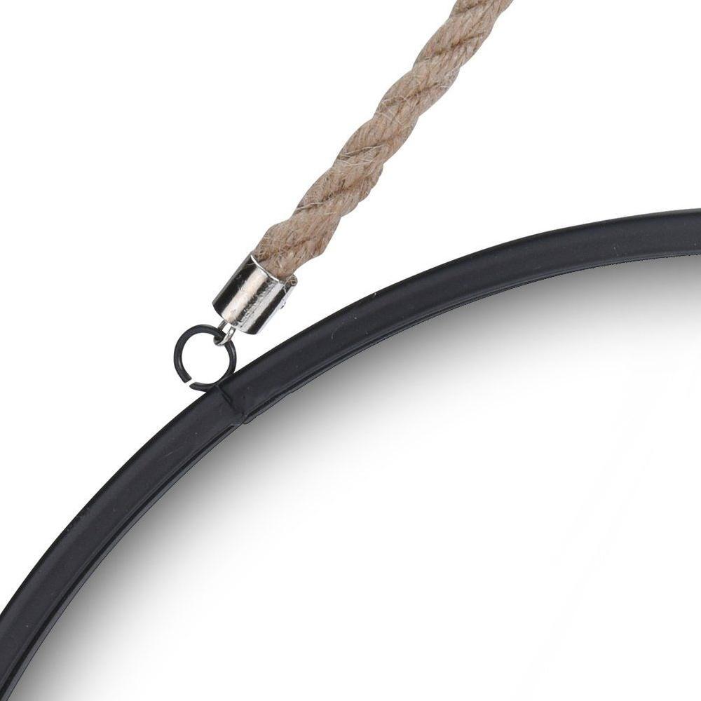 Lustro Koło Ścienne Okrągłe Czarne W Metalowej Ramie Na Ścianę Loft 41 Cm