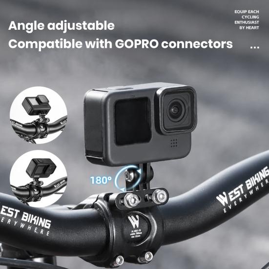 Bicycle Speedometer Bracket High Stability Adjustable Easy To Install Universal Aluminum Alloy Bike Stem Extension Computer Mount Holder