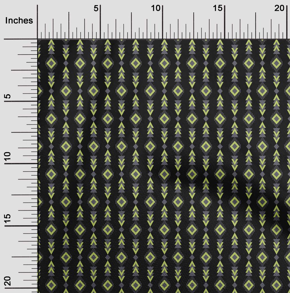 oneOone Cotton Flex Fabric Diamond & Triangle Geometric Print Sewing Fabric BTY 40 Inch