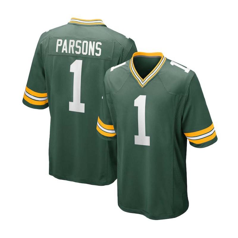 Green Bay Parsons 1 Rugby Jersey Mens Embroidered Sports Training Game Shirt