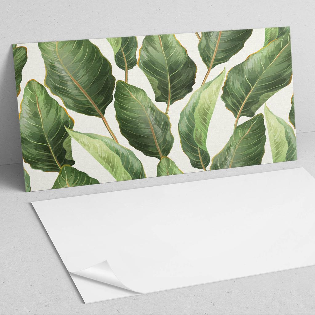 Winylowy Panel Ozdobny Z Grafiką Do Kuchni Lub Łazienki 120X60 Cm Liście W Tropikalnym Stylu