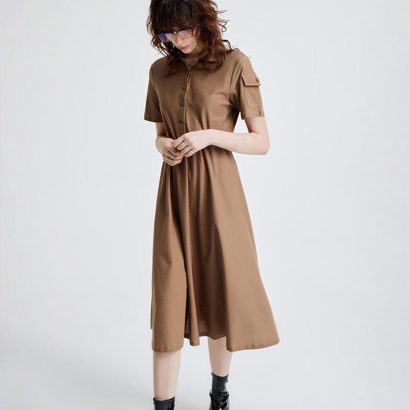 Giovanni Valentino Casual Lapel Short Sleeve A-Line Dress