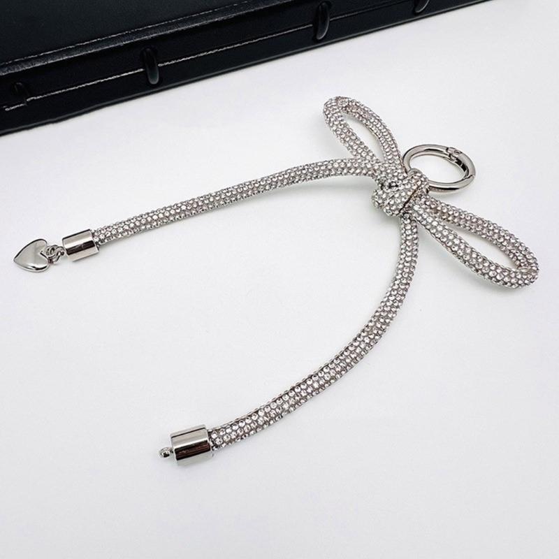 Elegant Rhineston Bowknot Keychain Charm Pendant Stylish Bowknot Backpack Pendant, Handmade Jewelry Gift for Women