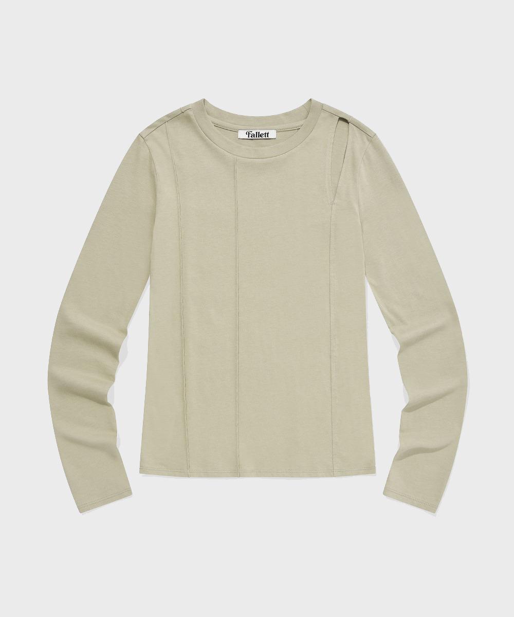 Pallet Pintuck Cutout Long Sleeve Khaki Khaki/M