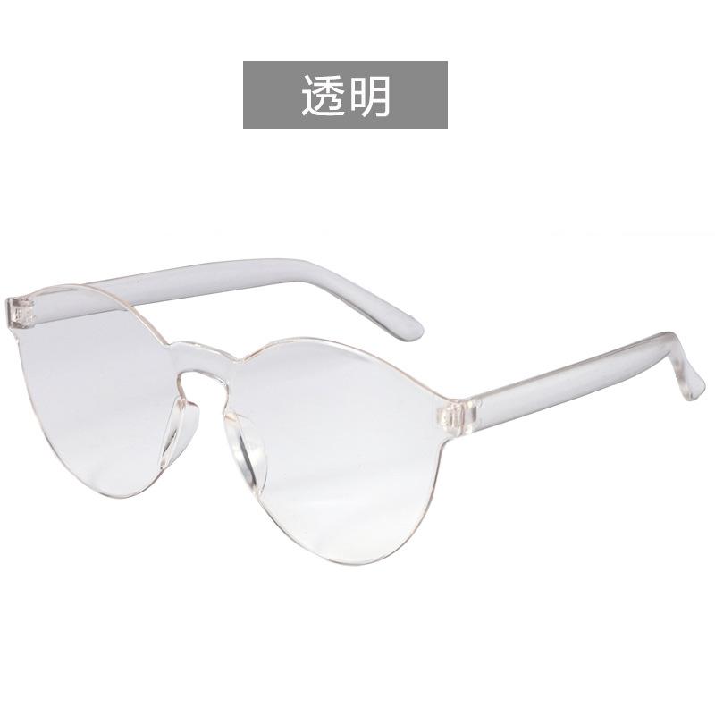 New Fashion Rimless Transparent Sunglasses UV400 Oval Frameless Sun Glasses Vintage Red Pink Blue Yellow Orange Eyewear
