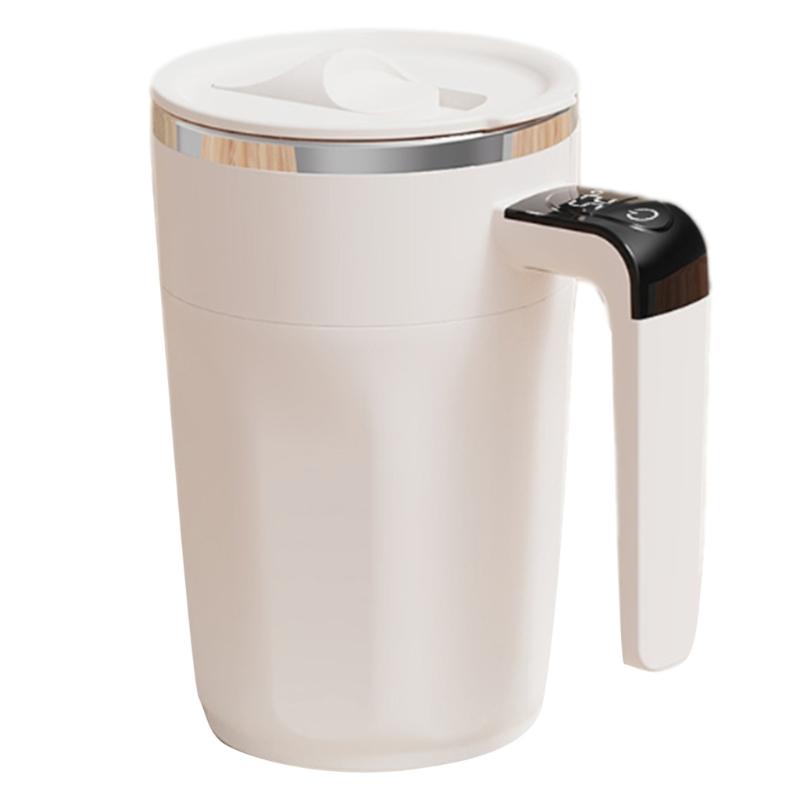 USB Rechargeable Mixing Coffee Mug Automatic Stirring Cup with Digital Temperature Display for Office and Home Use