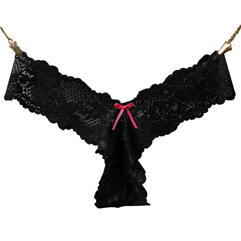 Sexy Lace G String Thong Underwear for Women Flowers Hollow Out Panties T-back K73
