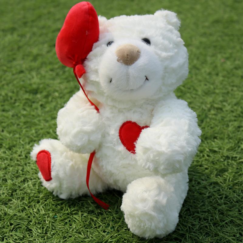 

Adorable Teddy Bear Plush Toy Stuffed Animal with Heart Ideal for Valentines Day Wedding Gifts Birthday Present Soft Cute Doll 23cm червоний