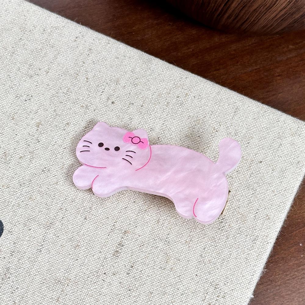 New Acrylic Dog Hairpin - Sweet and Cute Girl's Side Parting Hair Clip with Cartoon Hair Accessory