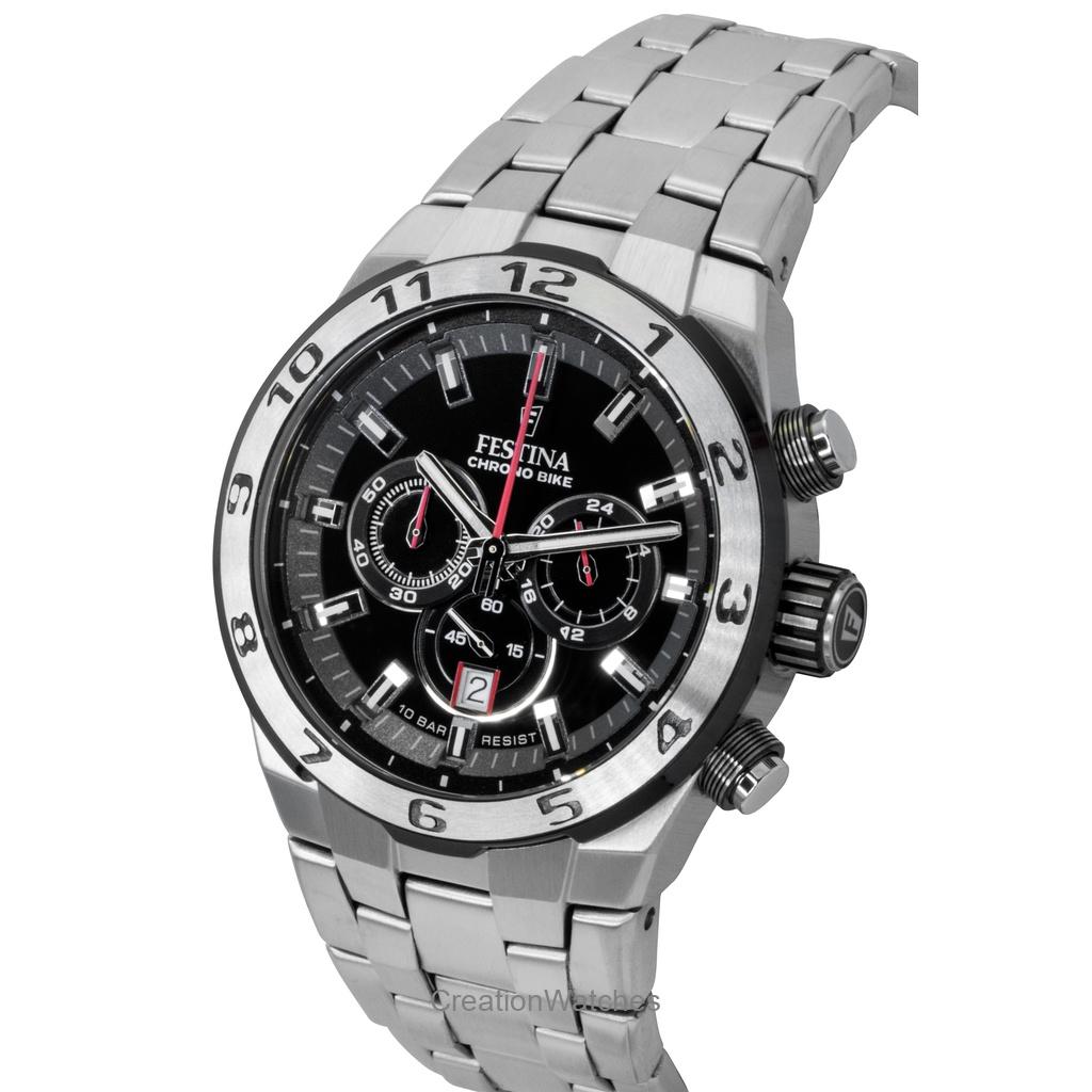 FESTINA Chrono Bike Chronograph Stainless Steel Black Dial Quartz F20670-6 100M Men's Watch