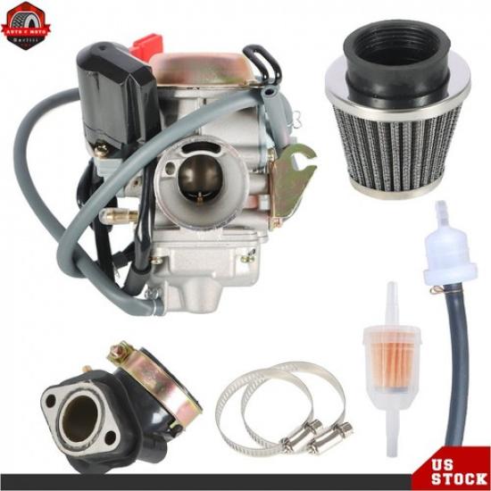 150cc Carburetor GY6 24mm W/ Air Filter Intake Fuel Kit For Roketa Gokart