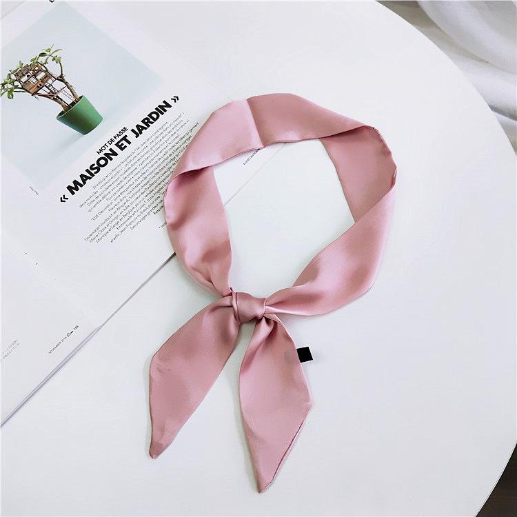 

Новый однотонный шарф для женщин на весну и осень, универсальный ремешок на запястье, повязка на голову, модное украшение, защита шеи для студентов, небольшой шарф 90*5cm