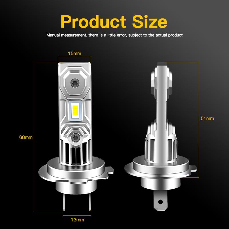 2PCS LED Headlight Bulb Kit H7 High Low Beam H11 Fog Lights 6000K White Bulbs Bright Lamp Canbus For Peugeot 208 GT 2014-2017
