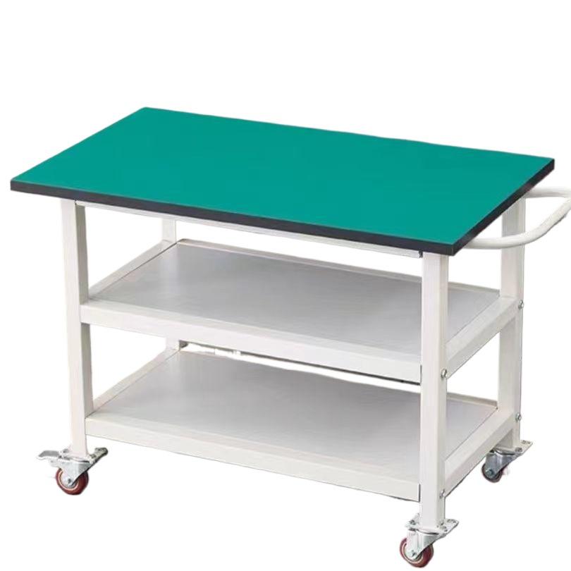 Movable Anti-Static Workbench with Wheels - Dual/Triple Layer Trolley & Packing Test Bench