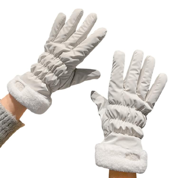 Warm Mitten Soft Plush Gloves Hand Protectors Perfect for Cold Weather Touchable Screen Function for Adults