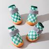 4pcs/set Wear-resistant Breathable Pet Dog Shoes Anti-skid Hollow Dog Boots Puppy Mesh Shoes  Spring