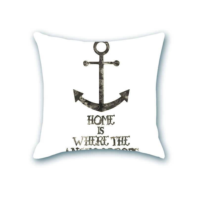 Blauer Anker Nautischer Sofakissenbezug Nordisch Retro Zuhause Stoff Seestern Kissenbezug