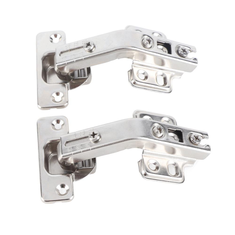 2PCS Full Overlay 135 Degree Hinge 3D Adjustable Concealed Hardware Corner Cabinet Hinge Clip-On Design Folded Door Hinge