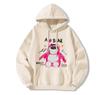 Autumn and Winter Models Are New Autumn Models Strawberry Bear Print Women's Clothing Hooded Disney Clothes Are Loose and Lazy