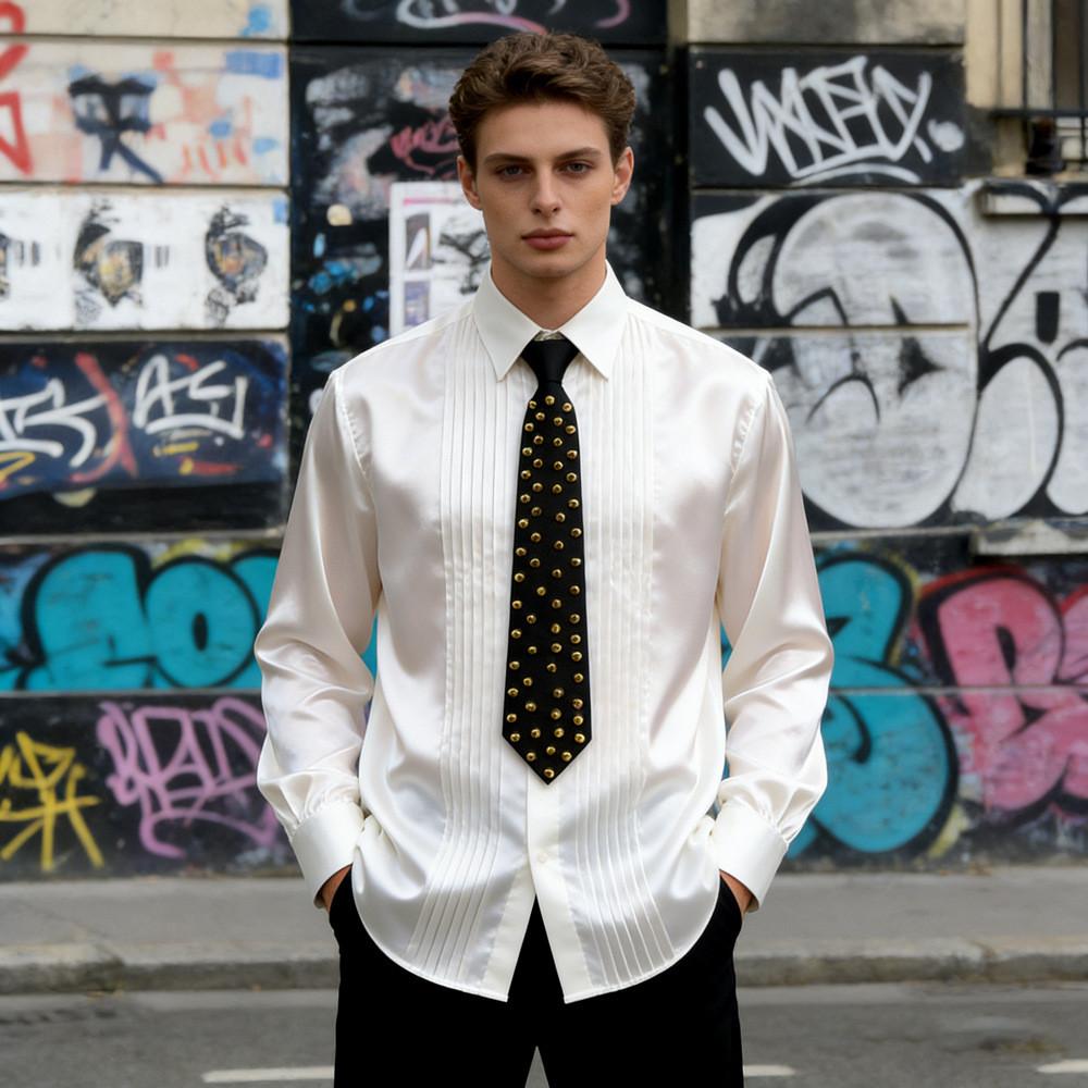 Modern Punk Snapon Necktie With Arrow Design For Casual Daily Wear