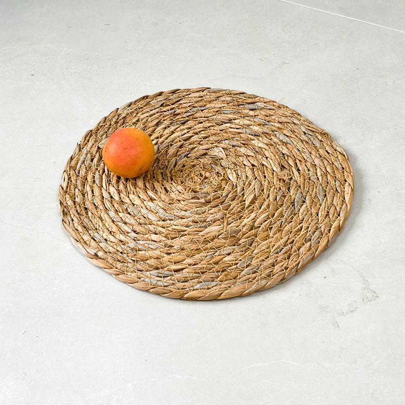 Cattail Round Non-Slip Coaster & Placemat Set - Kitchen & Restaurant Anti-Scald Mats, Decorative Round Table Mats.