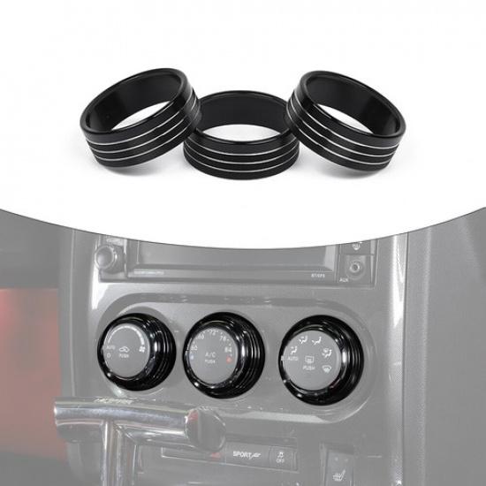 Black Air Condition Switch Button Knob Trim Ring for Dodge Challenger 2009-2014