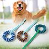 Pet Chewing Toy Donut Shape Toy with Woven Oxford Fabric Cotton Rope for Teeth Grinding Cleaning Massage Safe Braided Tug Toy for Dogs