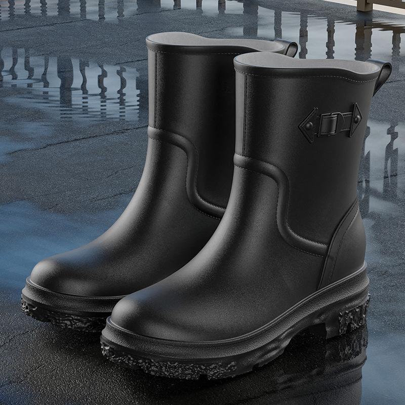Water shoes new medium and low tube women's fashion rain boots, women's outer wear thickened non-slip women