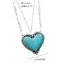 Bohemian Turquoise Love Heart Necklaces for Women Girls Statement Pendants Necklace Girls Party Holiday Jewelry Gift