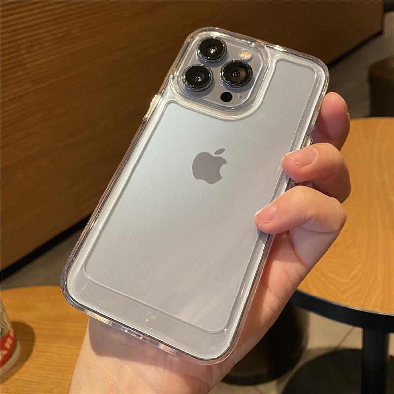 Luxury Transparent Shockproof Armor Case For iPhone 16 15 14 13 12 11 Pro X XR XS Max 7 8 Plus Clear Bumper Hard Acrylic Cover