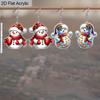 2 Pairs Cute Christmas Snowman Acrylic Earrings for Women Fashion Ice Cream Cup & Red Snowman Drop Earrings Christmas Earrings