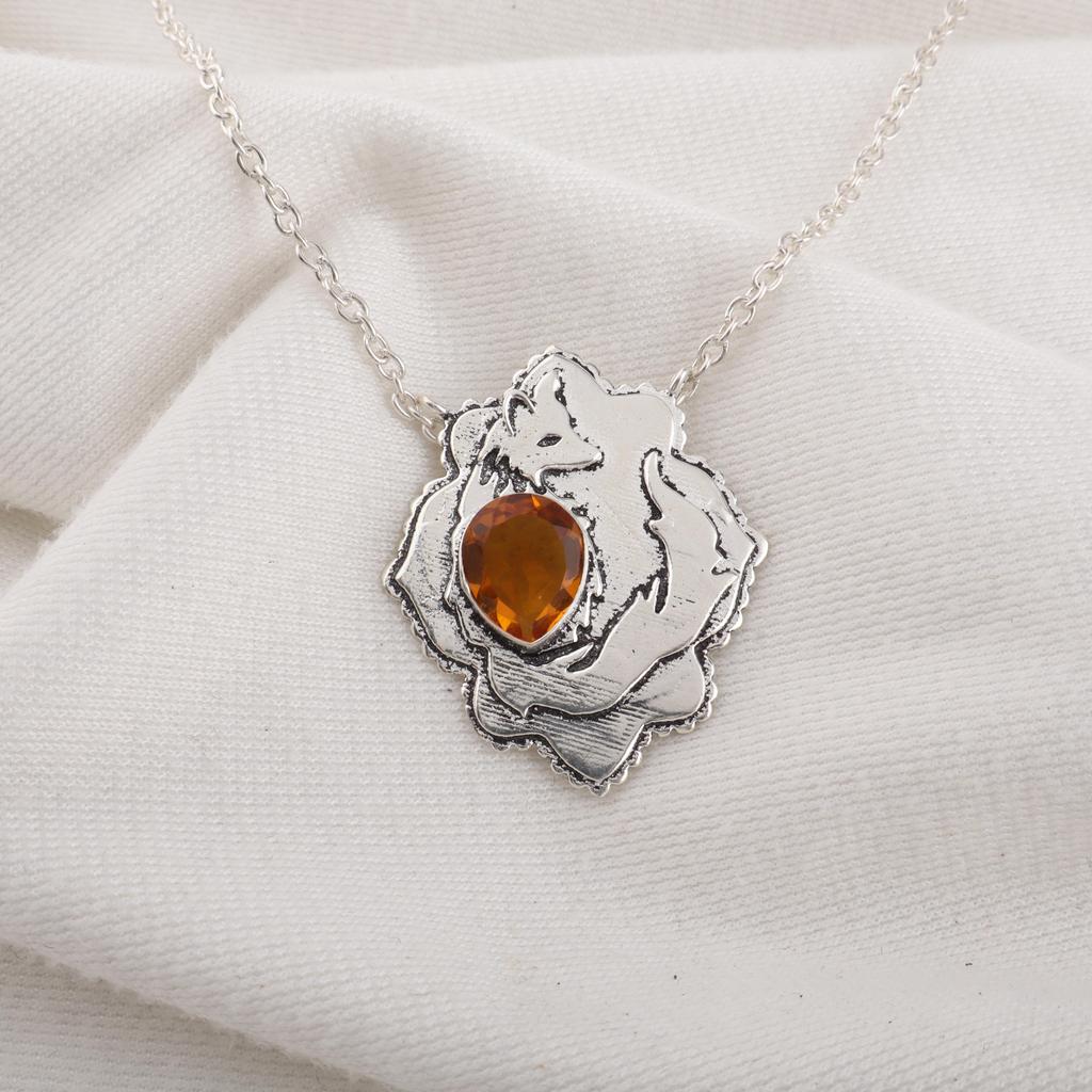 Citrine Gemstone Jewelry, 925 Solid Sterling Silver Pendant, Handmade Gorgeous Silver Pendant, Protecting Jewelry For Mother