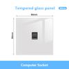 White LED Indicator Light Switch Panel Glass Piano Key Self-reset Wall Switch socket,UK FR EU Universal USB Electrical Outlet