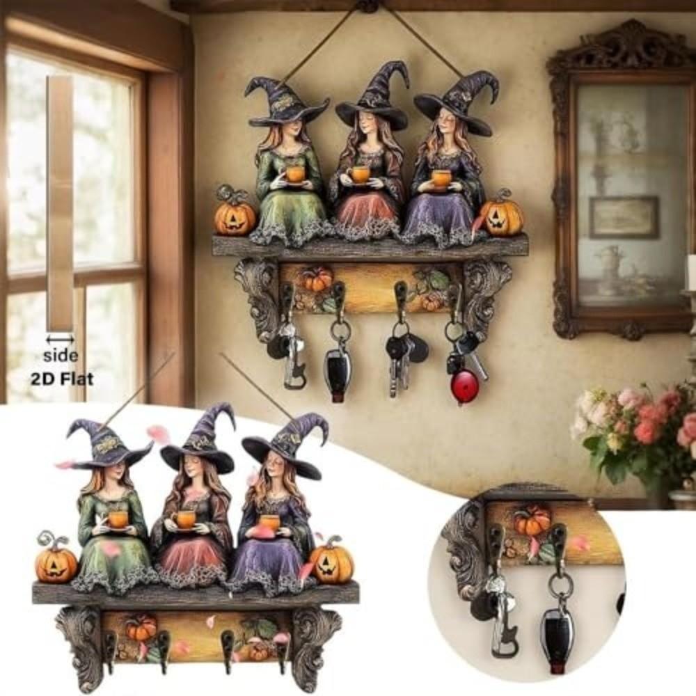 Practical Multiple Hooks Key Holder Rustic Style Hanging Design Key Organizer Flat 2D Vintage Keys Storage Holder Entryway Wall