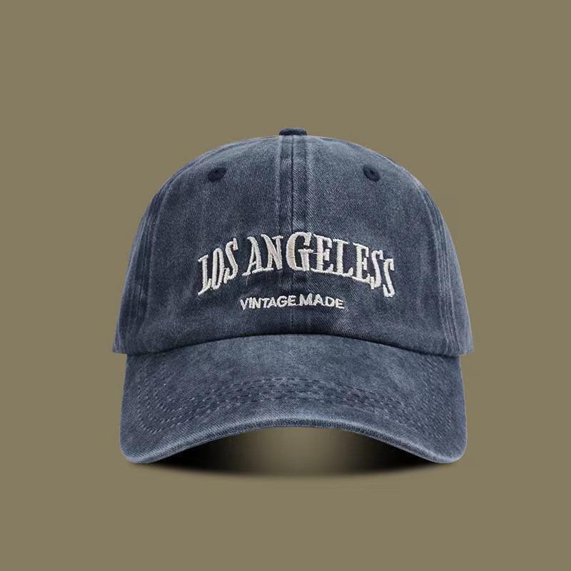 Vintage Wash American Style Baseball Cap With Embroidered Letters For Casual Sun Protection