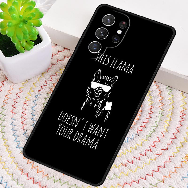 No Drama Llama No Prob-llama Alpaca Silicone Phone Case For Samsung Galaxy note 10 pro S26 S25 S24 S23 S22 S21 Plus Ultra Cover