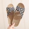 Cotton and Linen Non-Slip Home Slippers for Men and Women – Indoor Summer Slippers with Thick Bottom for Wooden Floors.