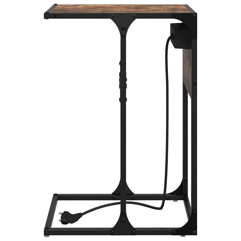 Nightstand Smoked Oak 41.5 x 26 x 60.5 cm Wood Based Material