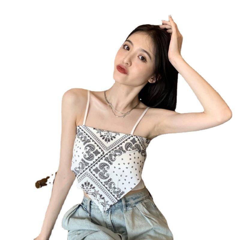 Spice girls wear wind cashew flower suspender vest women's new summer chic style sexy inside and outside top