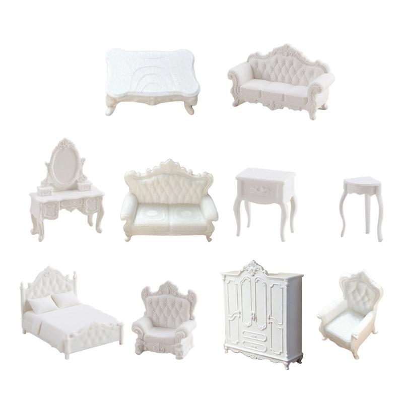 1:12 Miniature Doll House Furniture Model Furniture Decorative Accessories Miniature Dresser Sofa Bed Decoration
